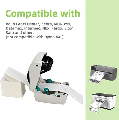 8 Stacks 4" x 6" Fanfold Direct Thermal Labels, Mailing Postage Shipping Label with Perforated, Compatible with Zebra, Rollo, MUNBYN, NELKO Label Printer(500 Labels/Stack, Total 2000 Labels)