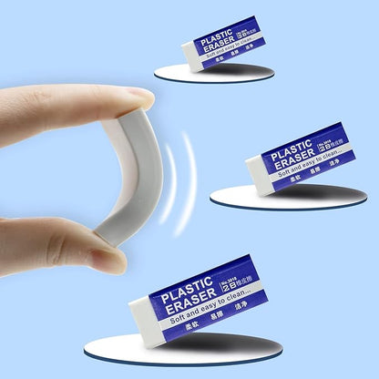 EULANT Pencil Erasers 10 Pieces, White 2B Rubbers Erasers for Schools Office Kids Adults, Soft Art Erasers for Writing Drawing Student Teachers