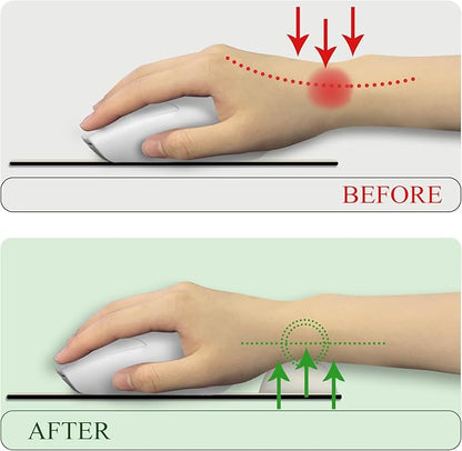 Ergonomic Mouse Pad with Wrist Rest, Gaming Mousepad Wrist Support with Non-Slip Pain Relief PU Base, Comfortable Computer Mouse Pads for Desk, Cute Office Desk Accessories Decor Apricot