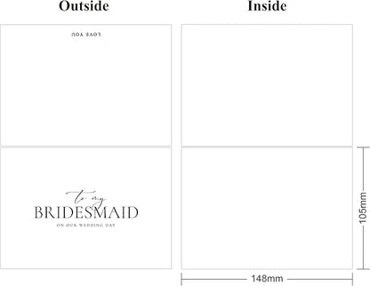 LADY&HOME To My Bridesmaid On My Wedding Day Card,Bridesmaid Thank You Card Wedding Day Bridesmaid Proposal (Black Foil,Bridesmaid)