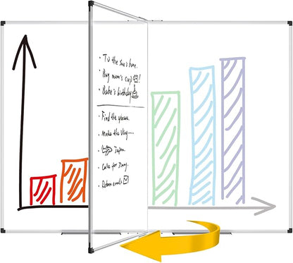 XBoard Magnetic Whiteboard 72 x 48 Inch | Giant Foldable Dry Erase White Board for Wall with Marker Tray 6' x 4' | Extra Large Aluminum Frame Folding Message Presentation Board