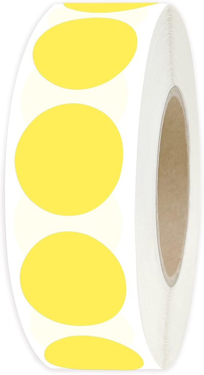PARLAIM 0.75" Round Color Coding Circle Dot Stickers in Roll, 1000 Labels, 3/4 inch for Yard Sale, Yellow