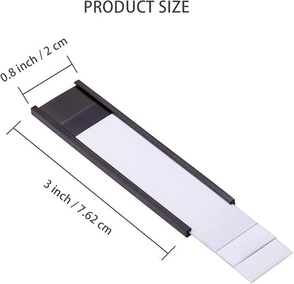 Eeoyu Magnetic Label Holders with Magnets Magnetic Data Card Holders with Clear Plastic Protectors for Metal Shelf, Whiteboard, Set of 30 (0.8 x 3 Inch)