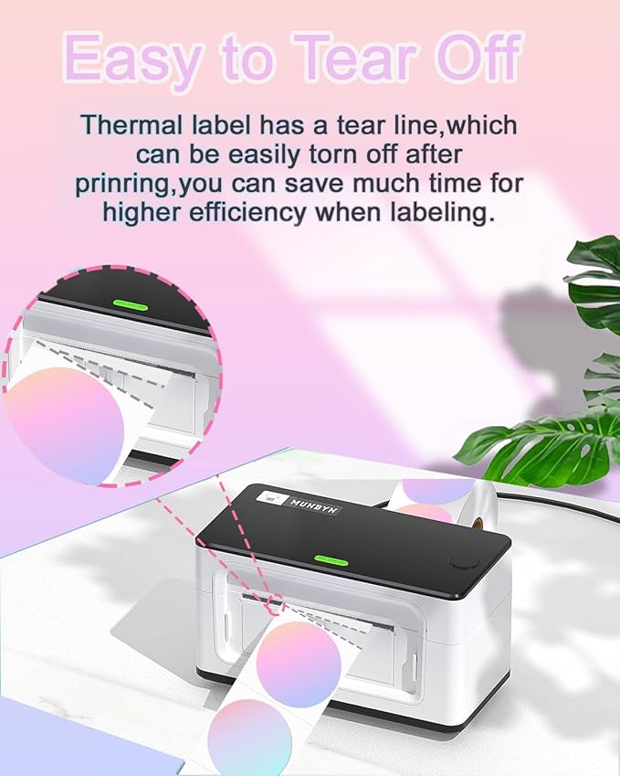 2 inch Round Thermal Labels, Labels for Printer M110 M108 M220 M260 M120 M221 Print Master Label Refill, Circle Thermal Printer Labels for Marklife P50 Clabel 221B, T50, 430/3Roll, Dream Purple
