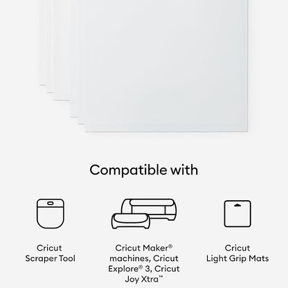 Cricut Waterproof Sticker Paper - US Letter Size (8.5in x 11in), Sticker Paper for Printer, Compatible with Cricut Maker, Explore 3, & Cricut Joy Xtra, White (6 Ct)