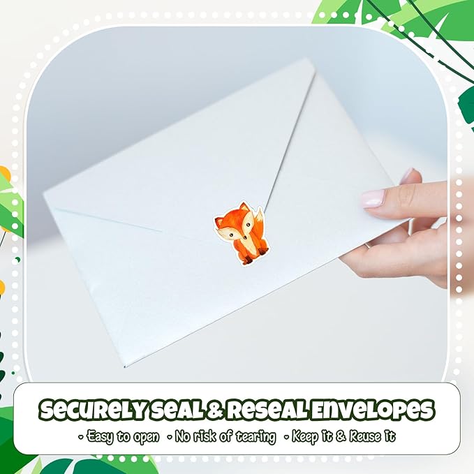 1 Roll Animal Stickers Reward Cute Space Stickers Office Supplies Incentives Sticker Animal Party Favor Decal, 500 Pcs Each Roll(Forest Animal)