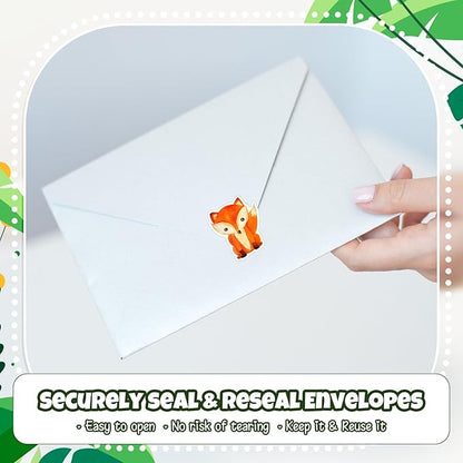 1 Roll Animal Stickers Reward Cute Space Stickers Office Supplies Incentives Sticker Animal Party Favor Decal, 500 Pcs Each Roll(Forest Animal)