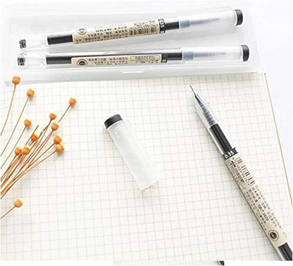 BEMLP Gel Ink Pen Extra Fine Point Pens Ballpoint Pen 0.35mm Black for Japanese Office School Stationery Supply 12 Pieces