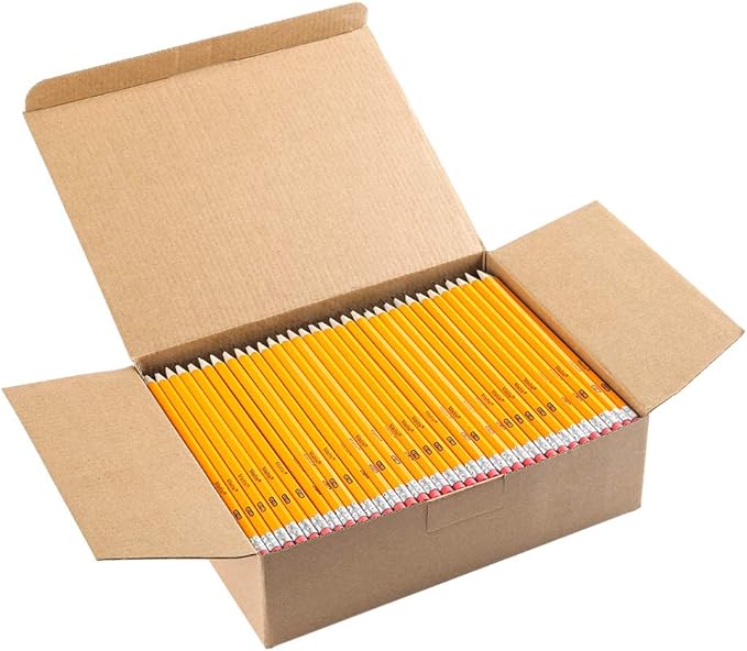 Madisi Wood-Cased #2 HB Pencils, Yellow, Pre-sharpened, Bulk Pack, 320 pencils