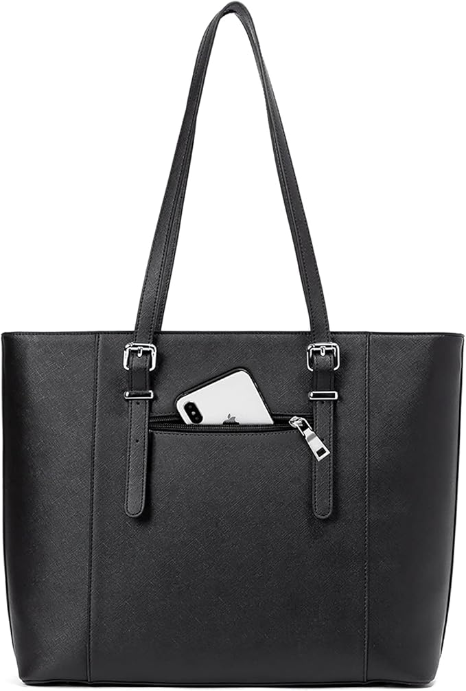 Telena Laptop Tote Bag for Women, 15.6 Inch Shoulder Tote Bag Leather Briefcase for Women, Large Capacity Handbag Bags