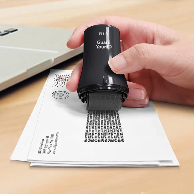 Wide Advanced Confidentiality Roller Stamp by Guard Your ID for Personal Information Concealment, As Seen on TV (3-Pack, Black)