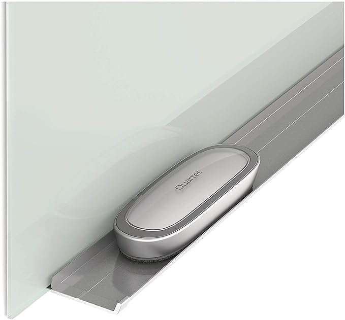 Quartet White Board Dry Erase Board Eraser, 6" x 2-3/8", Premium Max Clean for Dry Erase Markers, Includes Magnetic Caddy Holder, Home School Supplies & Home Office Accessories, Silver (DFEB5)