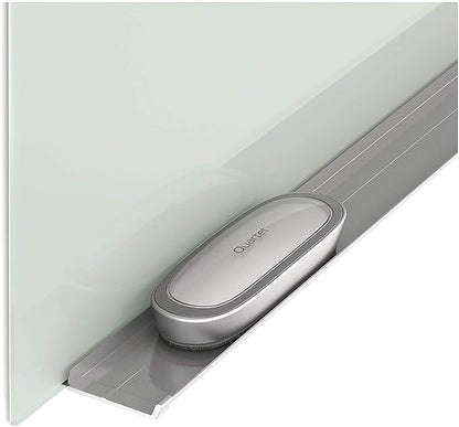 Quartet White Board Dry Erase Board Eraser, 6" x 2-3/8", Premium Max Clean for Dry Erase Markers, Includes Magnetic Caddy Holder, Home School Supplies & Home Office Accessories, Silver (DFEB5)