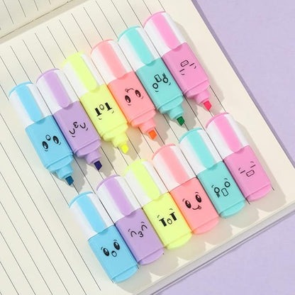 Set of 6 Color Highlighter Markers, Creative Chisel Tip Multi Color Highlighter Pens for Note Taking, Coloring Book and Journal Planner, School and Office, etc.