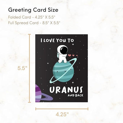 ALY LOU Naughty Anniversary Card, Funny Birthday for Boyfriend Husband/Him Her, Sarcastic Adult for Wife Girlfriend, Dirty Greeting Card (I Love You To Uranus)