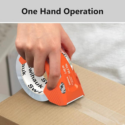 Total 400 yd, 6 Pack 1.18 in x 66.6 yd - Heavy Duty Packing Tape with Dispenser, Bingding Tape, Clear Shipping Tape, Packaging Tape, Package Tape for Shipping Moving Storage and Mailing