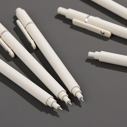 RIANCY Aesthetic Pens Beige Pens 5Pcs 0.5mm Quick Dry Black Ink Gel Pens Fine Point Smooth Writing Cute Pen Japanese Stationary Home Work Essentials Nurse School Gifts office supplies