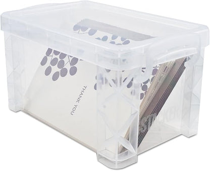 Advantus Super Stacker 4" x 6" Index Card Box, Clear, 1 Box, 40305
