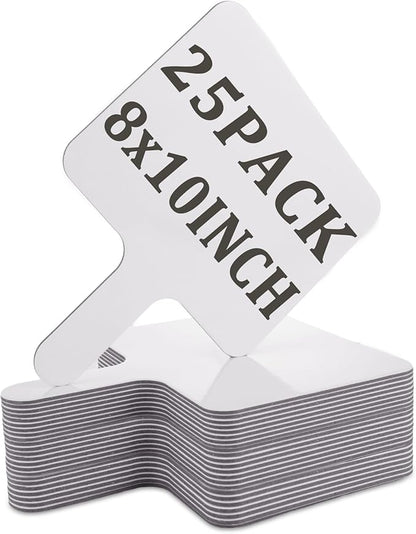 Acrux7 25 Pack Dry Erase Paddles 10" x 8" Handheld Whiteboard Paddles, Double Sided White Board Paddles, Small Dry Erase Answer Paddles for Classroom, Teaching, Auction, Office, Meeting, Party