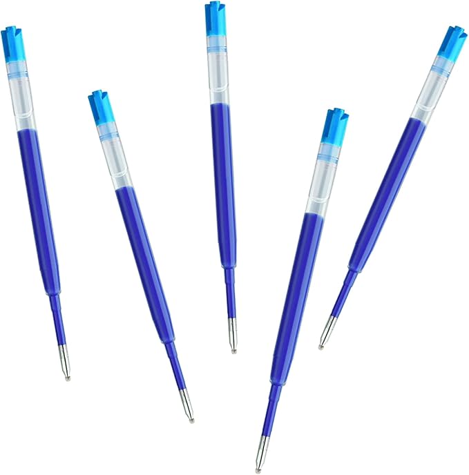 DunBong G2 Gel Ink Pen Refills, for Retractable Gel Pens, 0.5mm Fine Point, Pack of 5 (Blue)