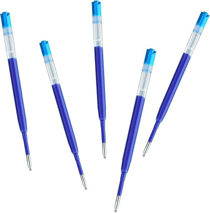 DunBong G2 Gel Ink Pen Refills, for Retractable Gel Pens, 0.5mm Fine Point, Pack of 5 (Blue)