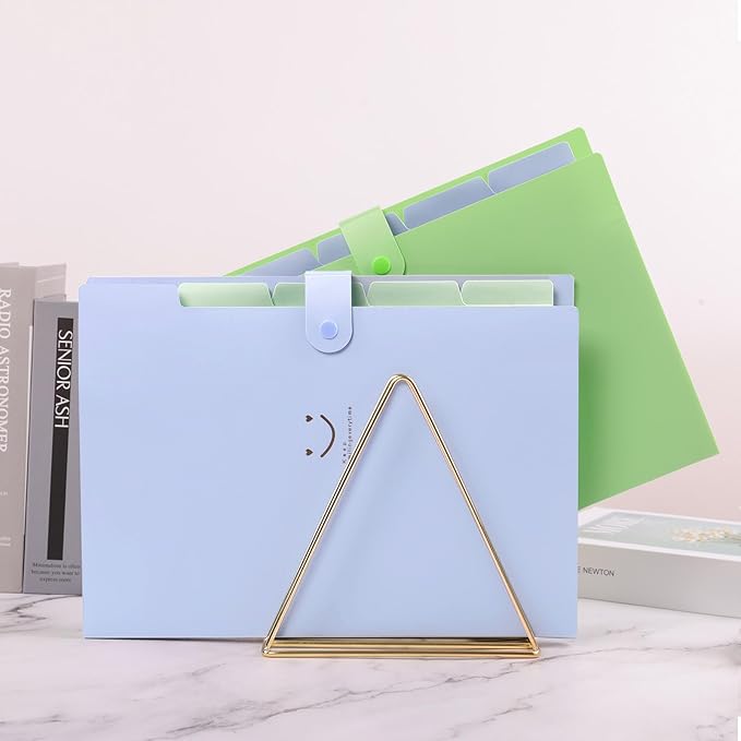 SKYDUE Letter A4 Paper Expanding File Folder Pockets Accordion Document Organizer (Purple)