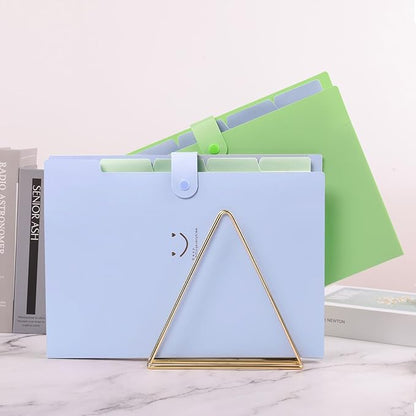 SKYDUE Letter A4 Paper Expanding File Folder Pockets Accordion Document Organizer (Purple)