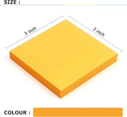 Sticky Notes 3x3 Self-Stick Notes Bright Colors Sticky Notes 4 Pads 100 Sheets/Pad (Orange)