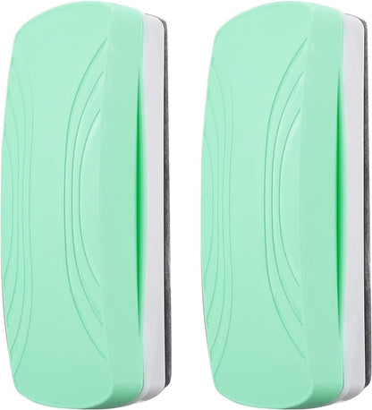 Ddaowanx Whiteboard Eraser, Magnetic Dry Erase Eraser, Glass Board Eraser,School and Office Supplies, Pack of 2 (Light Green)