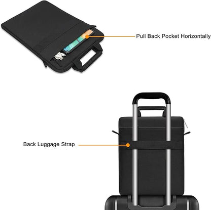 MOSISO Vertical Laptop Shoulder Bag Compatible with MacBook Air/Pro,13-13.3 inch Notebook,Compatible with MacBook Pro 14 2023-2021 A2779 M2 A2442 M1 with Front Raised Pockets&Fix Handle&Belt, Black