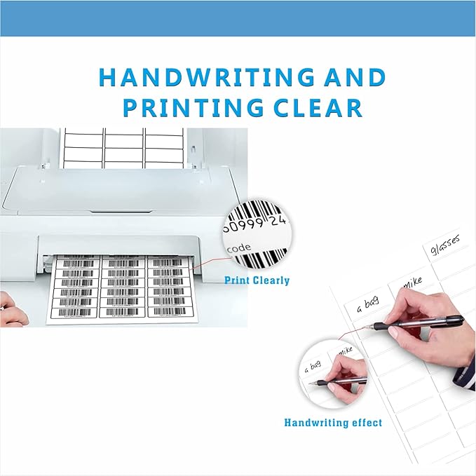 Address Labels, JIQEZNL Premium 1" x 2-5/8" Mailing Labels for Envelopes, 1800 Address Label Sticker Paper for Laser/Ink Jet Printer, White Blank Printable Sticker Labels 30 Per Sheet 8.5"×11"