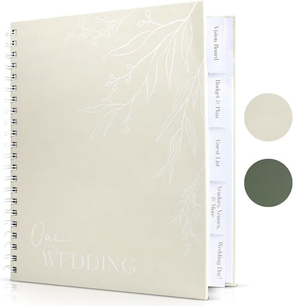 Beautiful Minimalistic Wedding Planner Book and Organizer - Enhance Excitement and Makes Your Countdown Planning Easy - Unique Engagement Gift for Newly Engaged Couples, Future Brides and Grooms