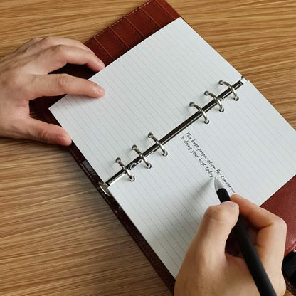 A6 Lined Paper for Filofax Personal Binder Planner, White 100gsm Ruled Pages, 6 Hole Punched, 100 Sheets/200 Pages, 3.75 x 6.75 Inch