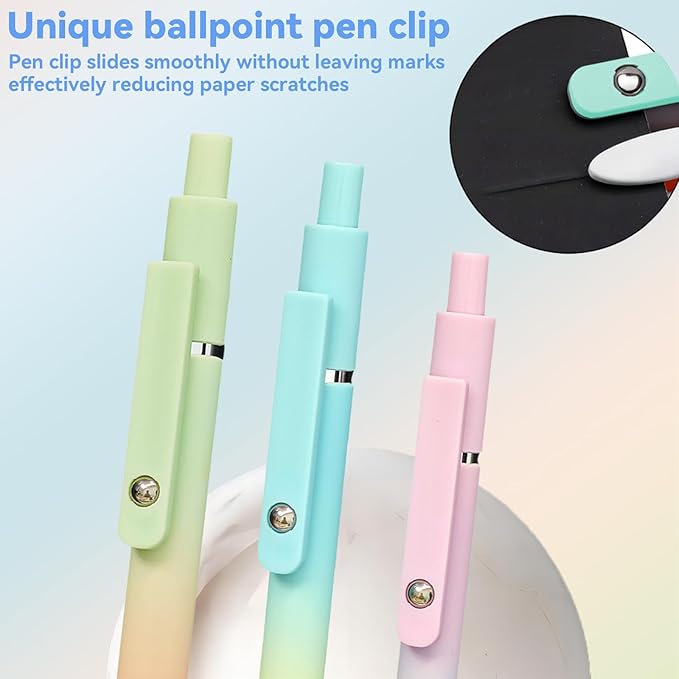 Gel Pens, 5 Pcs Retractable Gel Ink Pens, 0.7mm Fine Point Smooth Writing Pens,High-End Series for Journaling Note Taking, School Office Supplies for Women Men Student(Gradient Morandi)