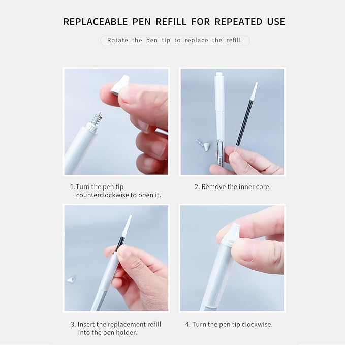 6pcs Gel Pen set, Black Ink Pens 0.18mm /0.28mm / 0.38mm Ultra Fine point Smooth Writing Pens with Silicone Grip, Retractable Cute Pens for Journaling NoteTaking sketching drawing stationery