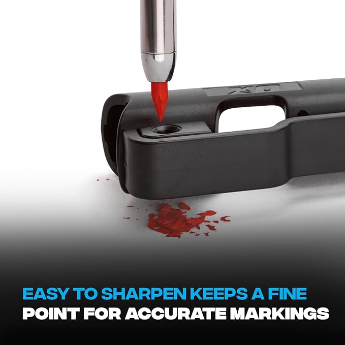 OX Tools Tuff Carbon Marking Pencil Replacement Lead 10-Pack with Red, Blue & White Lead, 2.88 mm lead - Designed For Tile Marking, OX-P503204