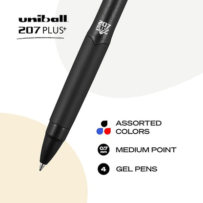 207PLUS+ Gel, 0.7MM, Asst Bus, 4pk