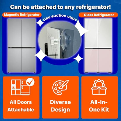 GEEKBEAR Dry Erase Refrigerator Calendar with 3 Markers - Attachable to Any Fridge with Special Suction Cups - Monthly and Weekly Designs, Acrylic - 15.7" x 10.6" (09. Flower, Monthly)