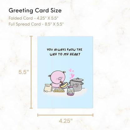 Anniversary Card for Her Him/Husband Boyfriend/Girlfriend Wife/Sarcastic Birthday Vday Greeting Card (You Always Know The Way To My Heart)