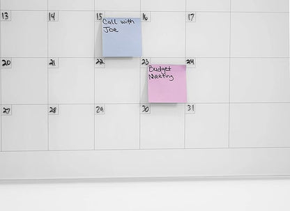 Audio-Visual Direct Magnetic Glass Dry Erase Board Set (3' x 2', Calendar Ultra White) for Wall - Monthly Planner