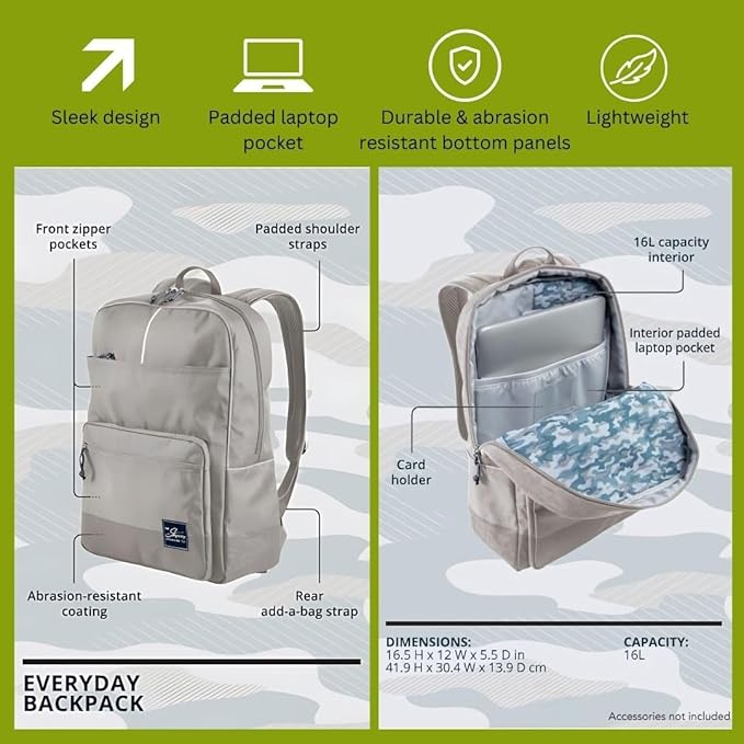 Skyway Luggage Rainier Simple Backpack, Eco-Friendly Made of 100% rPET Travel Laptop Bag for Women & Men, Flight Approved Carry On Bag, 16L, Moab Red