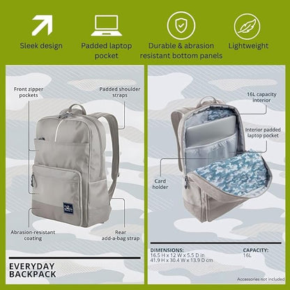 Skyway Luggage Rainier Simple Backpack, Eco-Friendly Made of 100% rPET Travel Laptop Bag for Women & Men, Flight Approved Carry On Bag, 16L, Moab Red