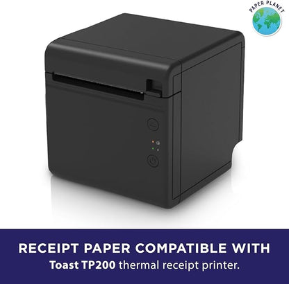 Thermal Paper for Toast POS (Toast TP200 Thermal Printer) by Paper Planet | Credit Card Machine Receipt Paper for Toast TP200 Terminal Printer | 80 Rolls