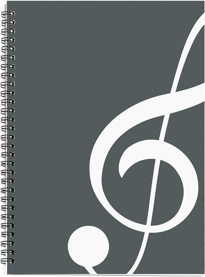 MAXCURY Blank Sheet Music Composition Manuscript Staff Paper Art Music Notebook Black 100 Pages 26x19cm (Grey Green/White)