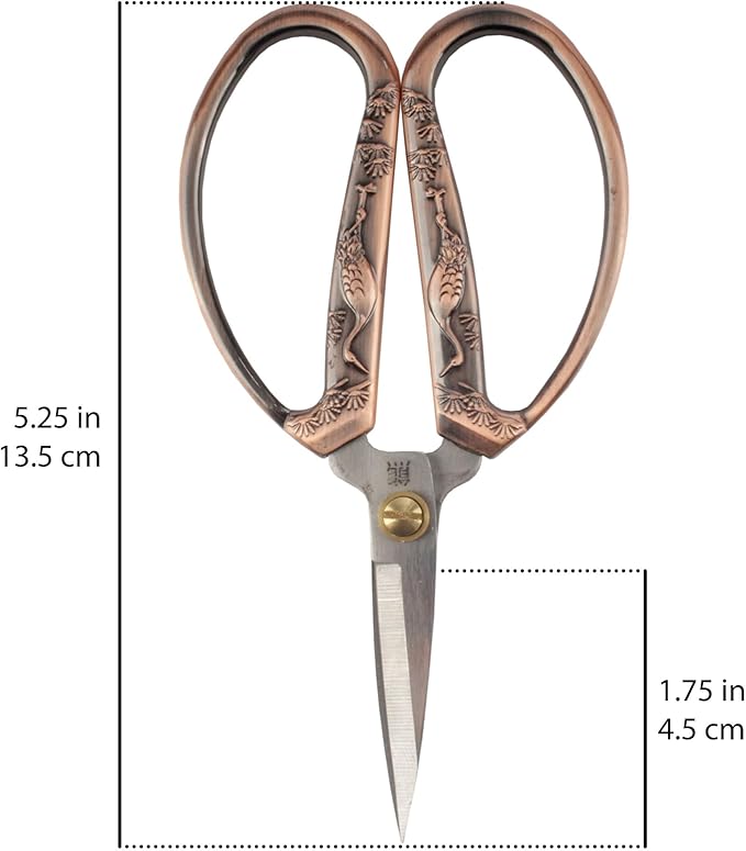 JubileeYarn Crane Motif Small Embroidery Craft Scissors - Copper - 10 Scissors