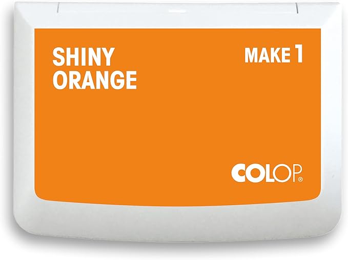 COLOP Make Series, Ink Stamp Pads, with Non-Toxic Premium Ink, Water-Based Acid-Free (Shiny Orange, Make 1-1-15/16" x 3-1/2")