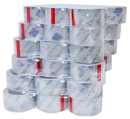 Heavy Duty Packing Tape Refill, 1.88 Inch x 60 Yards, 12 Rolls, 3" Core, Packing, Shipping and Mailing, Strong Seal on All Box Types (12 Pack, Clear)
