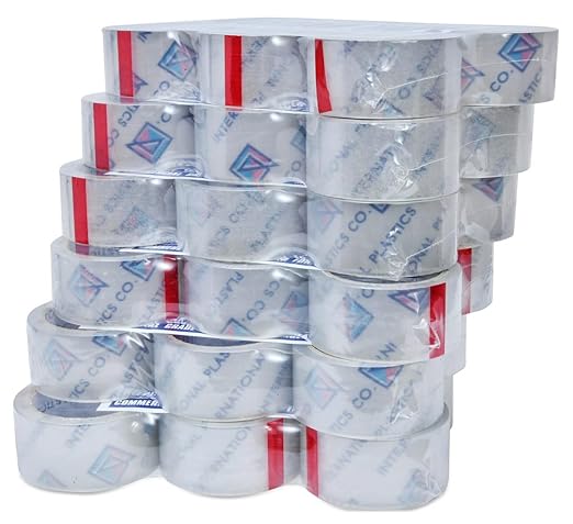 Heavy Duty Packing Tape Refill, 1.88 Inch x 60 Yards, 36 Rolls, 3" Core, Packing, Shipping and Mailing, Strong Seal on All Box Types (36 Pack, Clear)