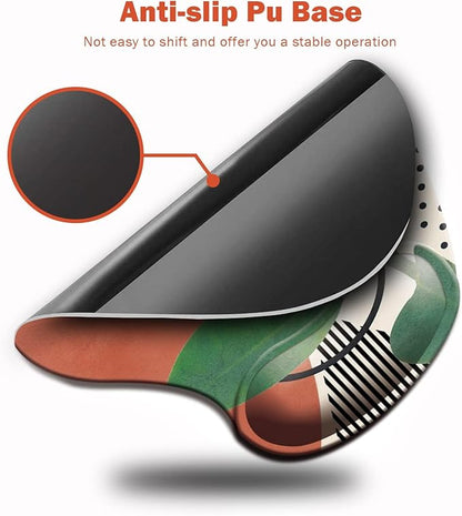 DOOKE Ergonomic Mouse Pad with Wrist Support and,Mouse Pads with Non-Slip PU Base for Home Office Working Studying Easy Typing & Pain Relief Leaves