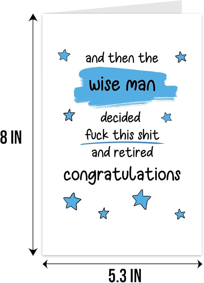 Qiliji Retirement Card - Funny & Congratulations for Men, Colleague